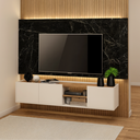 Ver imagem 3 de Rack para TV Suspenso 136cm Moscou com 3 Portas e 1 Nicho Byhouse