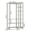 Ver imagem 2 de Closet Modulado 2 Peças com 1 Cabideiro e 9 Nichos Yes Branco/Marrom