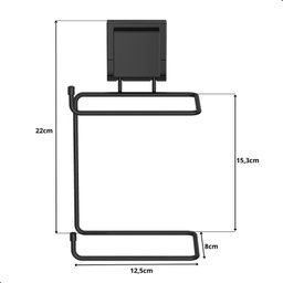 Porta Papel Higiênico Ventosa Preto Caixa Acoplada F.arm - 6