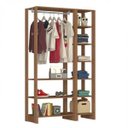Ver imagem 1 de Guarda-Roupa Modulado Closet 2 Peças com 1 Cabideiro e 9 Nichos Yes Marrom