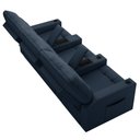 Ver mais imagens de Poltrona do Papai Reclinável Mallie 3 Lugares Baú Usb Fh9 Veludo Azul - Mpozenato