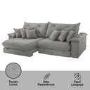 Ver imagem 6 de Sofá Ágata Linho Dois Módulos de 120cm B25 Meu Sofá Online A230 Linho Cinza