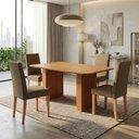 Ver imagem 2 de Mesa de Jantar 4 Lugares Orlando Ripado 210 cm Cinamomo/Mascavo - Panorama Moveis