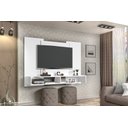 Ver imagem 1 de Painel TV 42 Polegadas 2 Nichos 2 Prateleiras Mônaco Cambel - Ofertamo - Branco