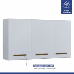 Cozinha Modulada 14 Portas 3 Gavetas Atenas Kaiki Móveis:Branco - 6