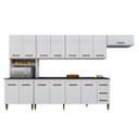 Ver imagem 1 de Cozinha Modulada 14 Portas 3 Gavetas Atenas Kaiki Móveis:Branco