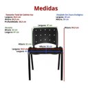 Ver imagem 3 de Cadeira Ergoplax Slim Fixa Preta C/ Assento Estofado Tubo 7/8