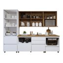 Ver imagem 5 de Cozinha Completa Modulada 8 Peças 10 Portas 10 Gavetas Norten Branco/Nature