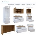 Ver mais imagens de Cozinha Completa Modulada 8 Peças 10 Portas 10 Gavetas Norten Branco/Nature