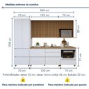 Ver imagem 4 de Cozinha Completa Modulada 8 Peças 10 Portas 10 Gavetas Norten Branco/Nature