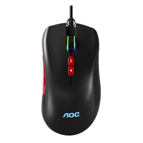 Mouse Usb Gamer 7200dpi 7 Botoes Rgb Rainbow Aoc - Gm180b