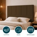 Ver imagem 3 de Cabeceira Classic Casal 140cm para Quarto Cama Decorativa Moderna Elegante Suede Marrom