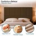Ver imagem 2 de Cabeceira Classic Casal 140cm para Quarto Cama Decorativa Moderna Elegante Suede Marrom