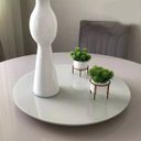 Ver imagem 4 de Prato Bandeja Giratória Sobrepo Centro Mesa Mdf Laqueado com Vidro Fixo 60cm