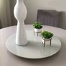 Prato Bandeja Giratória Sobrepo Centro Mesa Mdf Laqueado com Vidro Fixo 60cm - 4