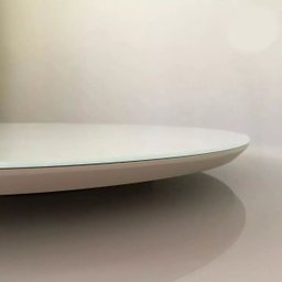 Prato Bandeja Giratória Sobrepo Centro Mesa Mdf Laqueado com Vidro Fixo 60cm - 6