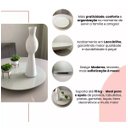 Ver imagem 3 de Prato Bandeja Giratória Sobrepo Centro Mesa Mdf Laqueado com Vidro Fixo 60cm