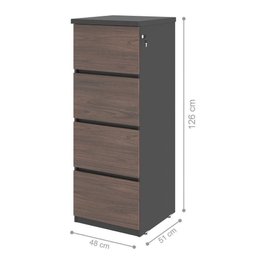 Jogo Arquivo com Mesa de Cuba Freijo Preto - 4