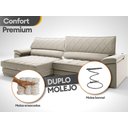 Ver imagem 6 de Sofá de Duplo Molejo com Carregador Usb, Retrátil e Reclinável Valencia 2,90m Veludocristal Areia