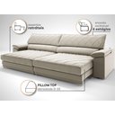 Ver imagem 5 de Sofá de Duplo Molejo com Carregador Usb, Retrátil e Reclinável Valencia 2,90m Veludocristal Areia