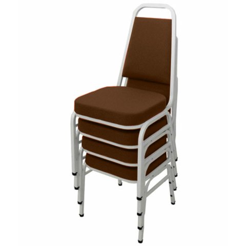 Kit com 4 Cadeiras Empilháveis Linha Hotel Plus Marrom