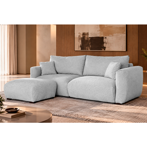 Sofá Heaven 6 Lugares, 2,70m com Puff e Assento Supermacio e Design Moderno | de Casa Decor
