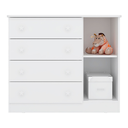 Ver imagem 5 de Cômoda e Roupeiro com 3 Portas Leicester Branco Branco