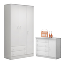 Ver imagem 1 de Cômoda e Roupeiro com 3 Portas Leicester Branco Branco