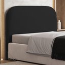 Ver imagem 1 de Cabeceira Cama Box Queen 160cm Orgânica Lanna W01 Suede Preto - Lyam Decor