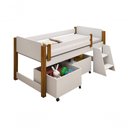 Ver imagem 2 de Cama Naty Branco Mel Com 2 Nichos E Escadinha