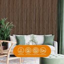 Ver imagem 4 de Painel Ripado Prime Madeira Pvc Teca Envelhecida 2,9m X 16cm