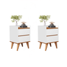 Kit 02 Mesas de Cabeceira Verona - Branco/nature - 1