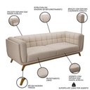 Ver imagem 6 de Sofá Living Decorativo 3 Lugares 240cm Bellart M22 Linho Cru - Mpozenato