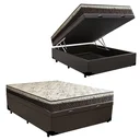 Ver imagem 3 de Cama Box Baú Casal Confort Suede Marrom Com Colchão Casal Confort Molas Ensacada 71x138x188