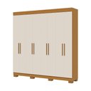 Ver imagem 2 de Guarda-Roupa Casal Hanna 8 Portas 4 Gavetas 100% MDF Cinamomo/Off White - ACP Móveis