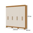 Ver imagem 4 de Guarda-Roupa Casal Hanna 8 Portas 4 Gavetas 100% MDF Cinamomo/Off White - ACP Móveis