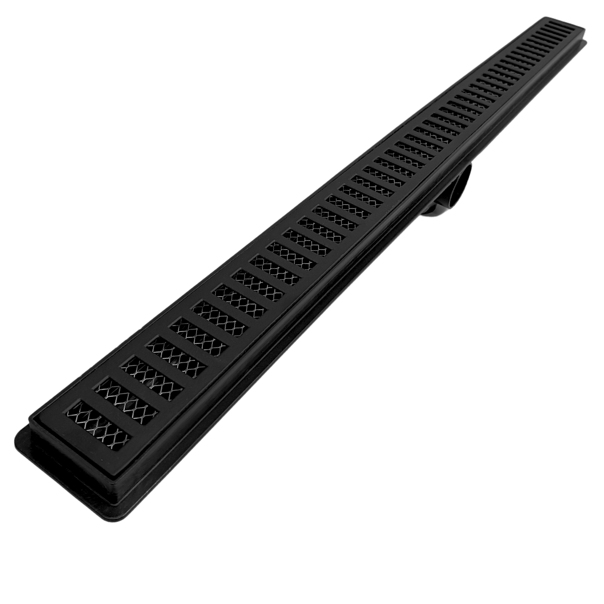 Ralo Linear Banheiro Seca Box 5x90 Alumínio Preto Fosco com Tela - 1