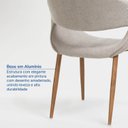 Ver imagem 5 de Kit 2 Cadeiras Metálicas Estofadas Maran CabeCasa MadeiraOriginals Cinza Prata/Carvalho