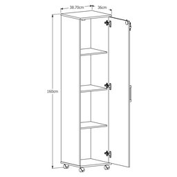 Armário Escritório Work 01 Porta C/ Chave Preto - 5