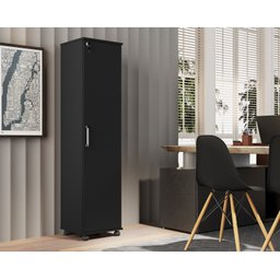 Armário Escritório Work 01 Porta C/ Chave Preto - 1