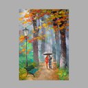 Ver imagem 2 de Quadro Decorativo Abstrato - Casal na Praça na Primavera