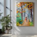 Ver imagem 3 de Quadro Decorativo Abstrato - Casal na Praça na Primavera