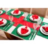 Mesa Posta de Natal 13 Peças Vermelho e Verde - Caminho de Mesa Jogo Americano e Toalhas - 5