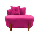 Ver imagem 3 de Namoradeira Sofá Feijão Luna 100cm Orgânica Veludo Rosa Pink