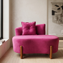 Ver imagem 2 de Namoradeira Sofá Feijão Luna 100cm Orgânica Veludo Rosa Pink