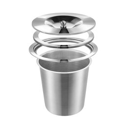 Lixeira Embutir 3 Litros Tampa Inox Polido Balde Alumínio - 3