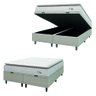 Cama Box Colchão Baú Casal King Molas Ensacadas City Pillow Top 193x203x64cm Bege / Branco Hellen - 3