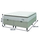 Ver imagem 4 de Cama Box Colchão Baú Casal King Molas Ensacadas City Pillow Top 193x203x64cm Bege / Branco Hellen