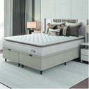 Ver imagem 1 de Cama Box Colchão Baú Casal King Molas Ensacadas City Pillow Top 193x203x64cm Bege / Branco Hellen