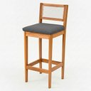 Ver imagem 1 de Banqueta Alta Brunella 99cm com Encosto Telinha Estilo Palha Linho Cinza - Desk Design